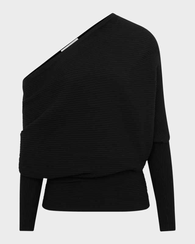 Lorna Ribbed One-Shoulder Top